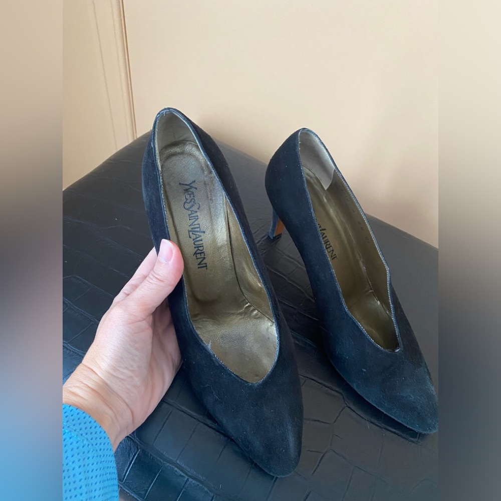 Vintage YSL Suede Heels sz 8.5 - Picture 2 of 6